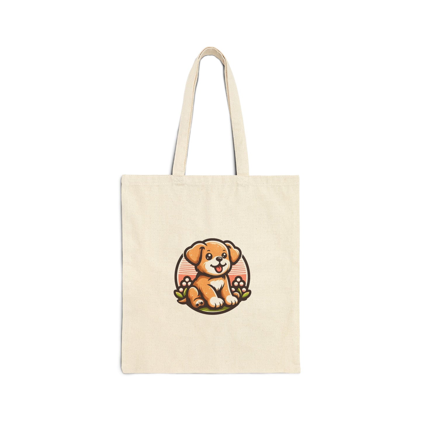 Cute Puppy Cotton Canvas Tote Bag
