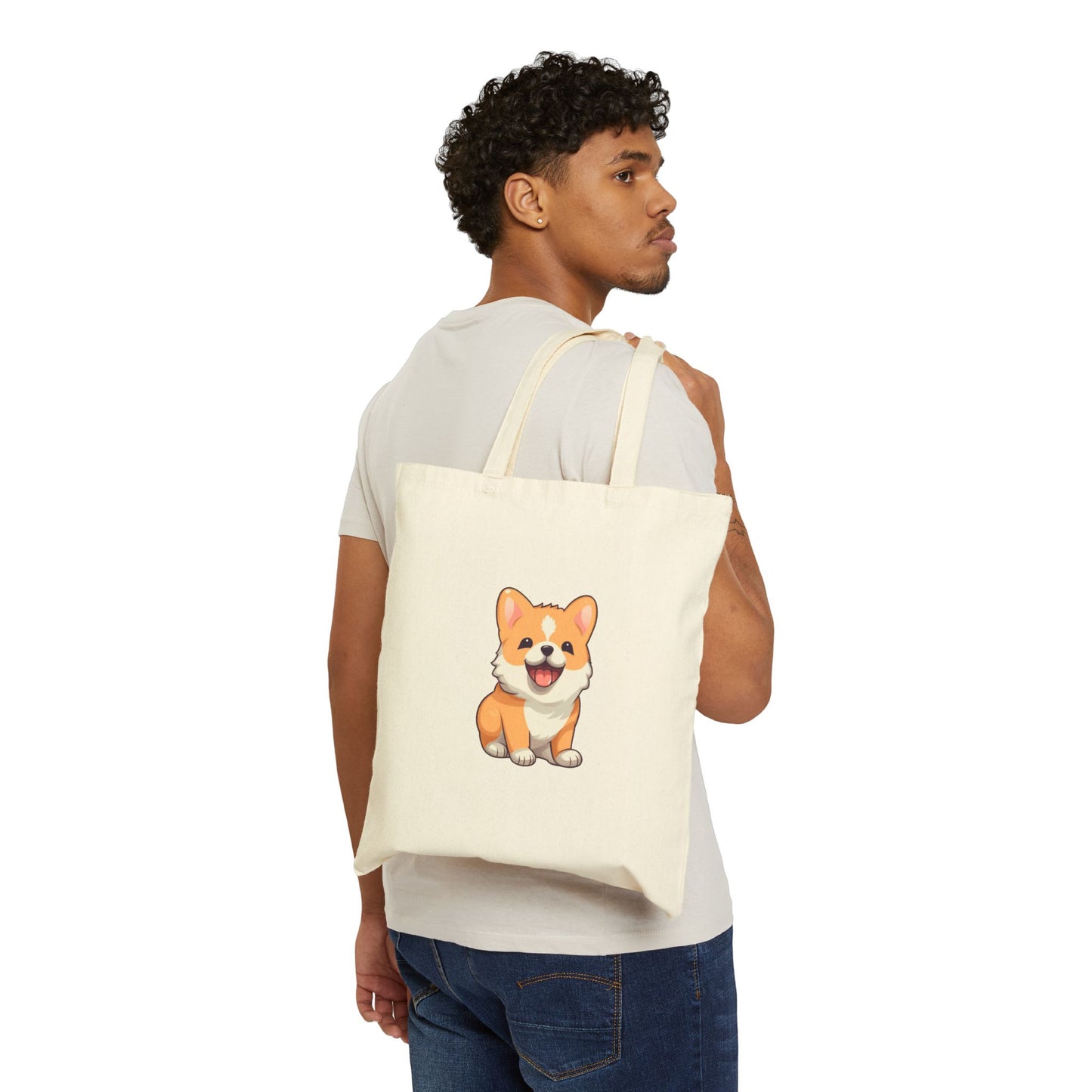 Cute Shiba Inu Cotton Canvas Tote Bag