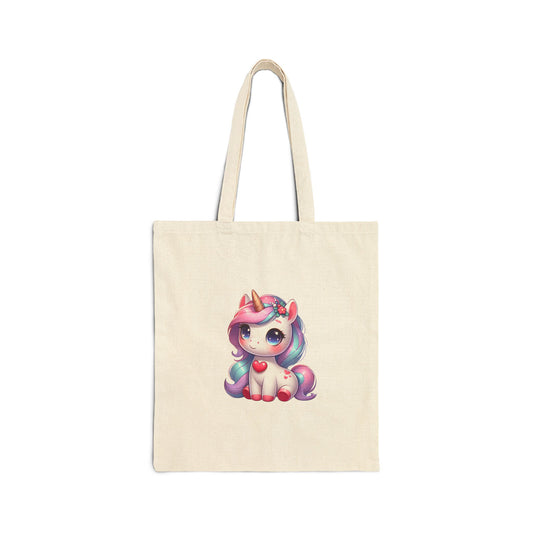 Cute Unicorn Cotton Canvas Tote Bag