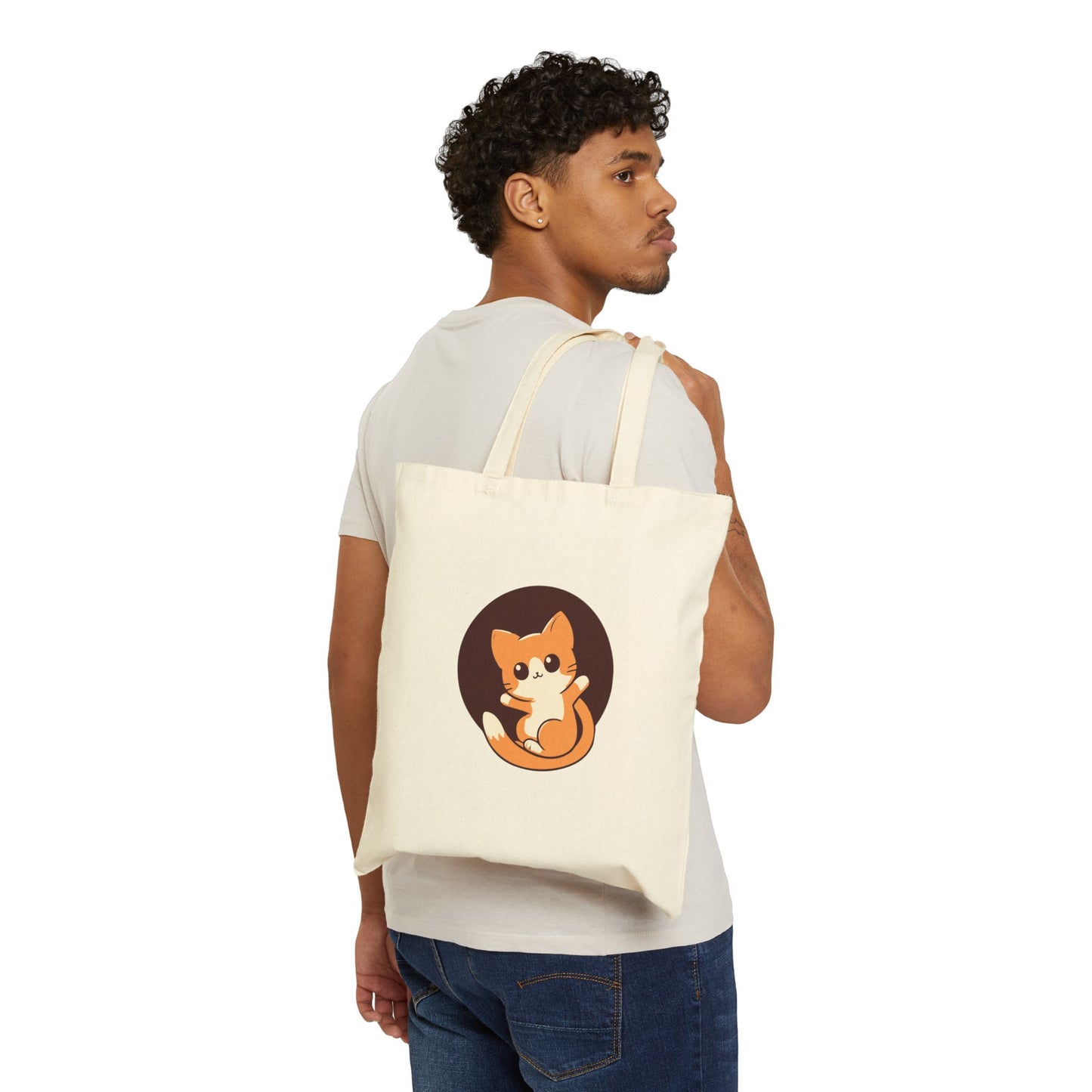 Kitty Love Cotton Canvas Tote Bag