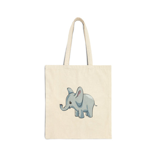 Baby Elephant Cotton Canvas Tote Bag