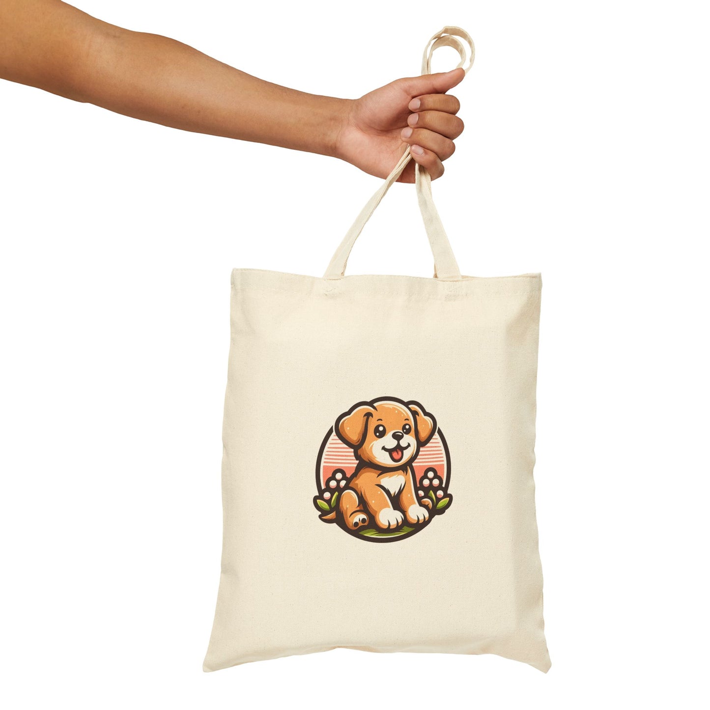 Cute Puppy Cotton Canvas Tote Bag