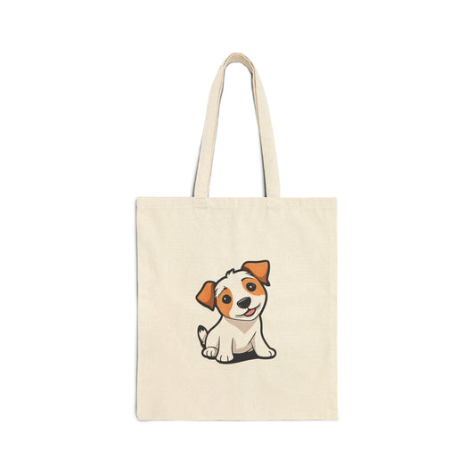 Puppy Cotton Canvas Tote Bag