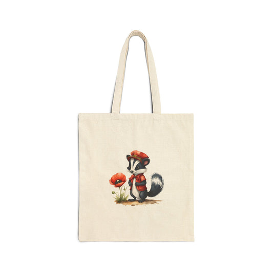 Loving Racoon Cotton Canvas Tote Bag