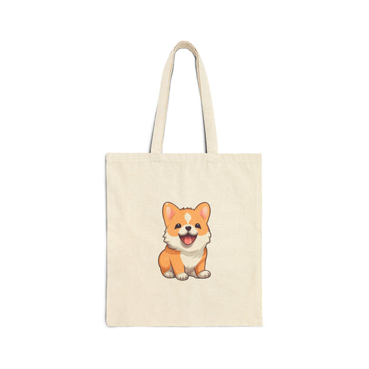 Cute Shiba Inu Cotton Canvas Tote Bag