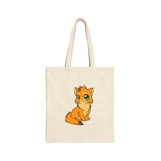 Adorable Cat Cotton Canvas Tote Bag