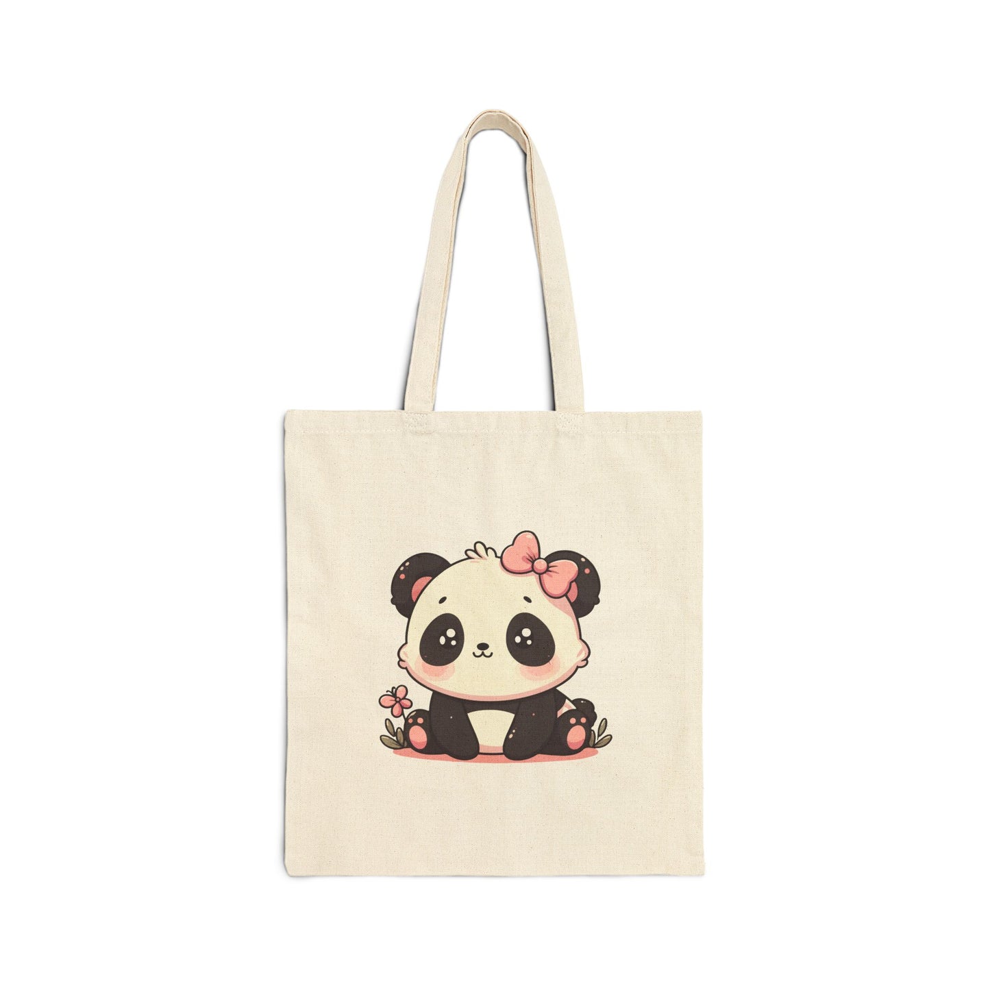 Baby Girl Panda Cotton Canvas Tote Bag