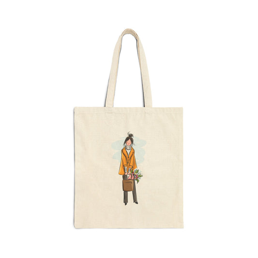 Lovable Lady Cotton Canvas Tote Bag