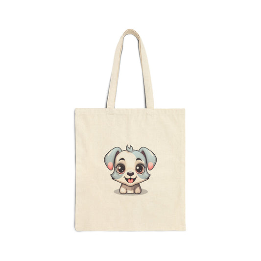 Adorable Dog Cotton Canvas Tote Bag