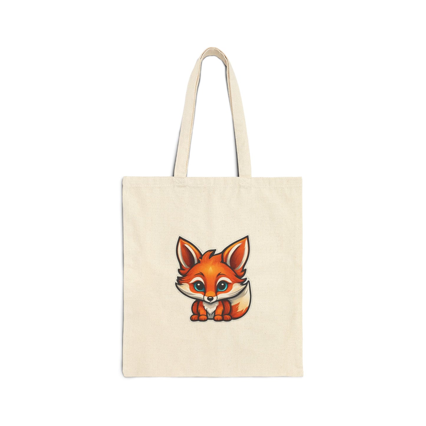 Adorable Baby Fox Cotton Canvas Tote Bag