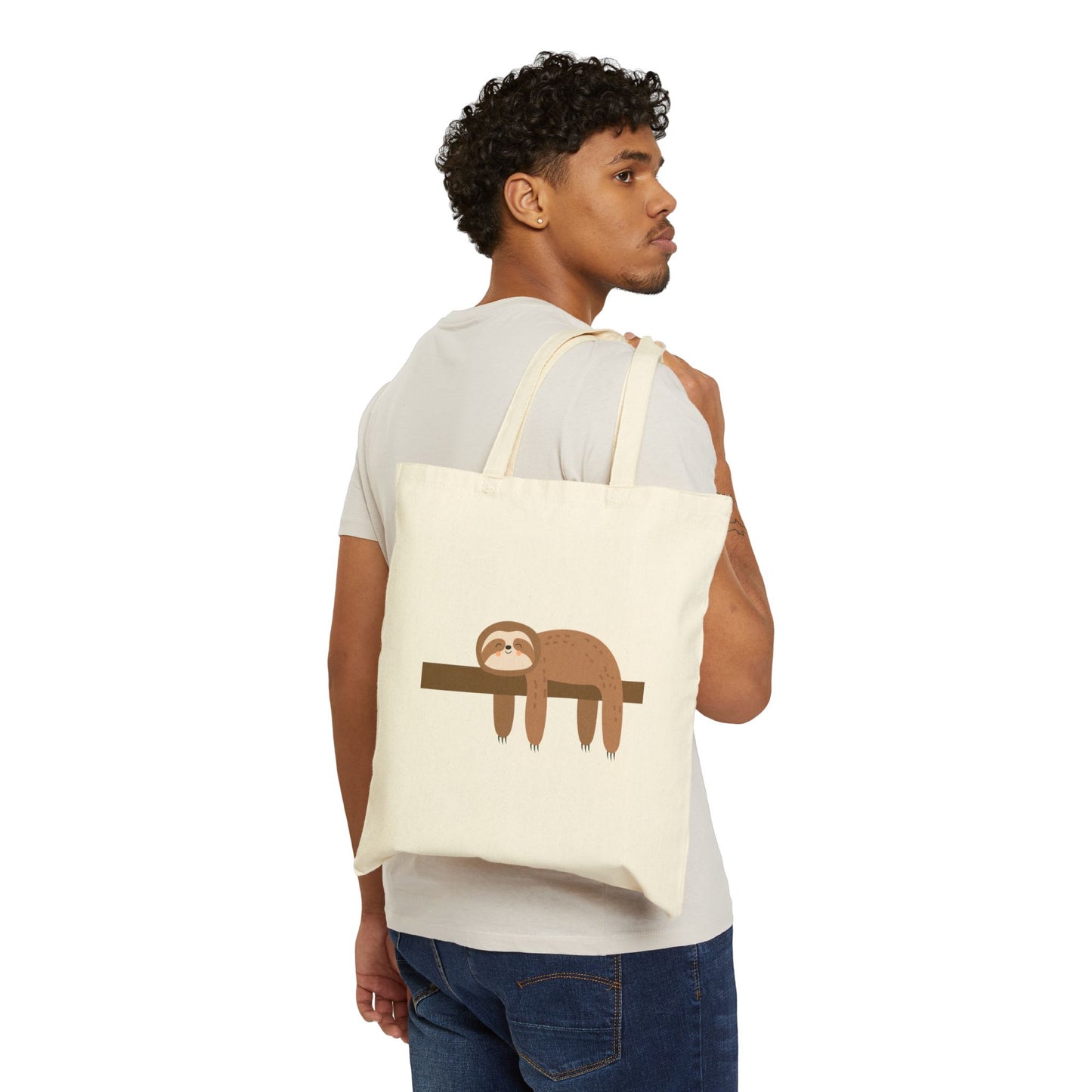 Cute Sloth Cotton Canvas Tote Bag