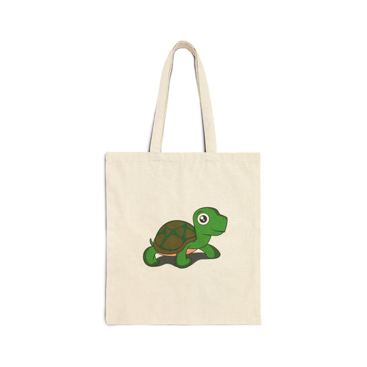 Baby Tortoise Cotton Canvas Tote Bag