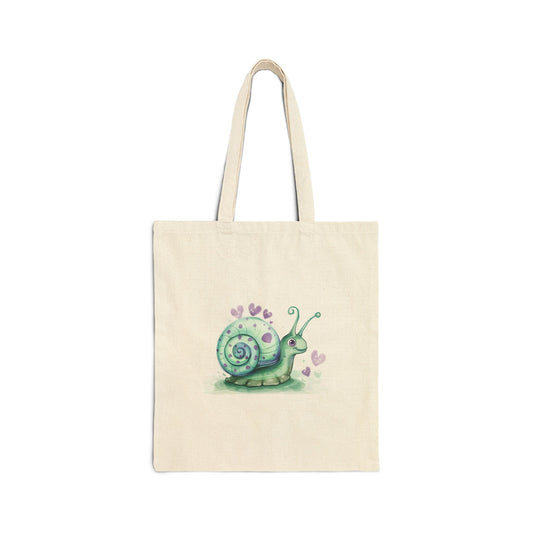 Cute Snail Cotton Canvas Tote Bag