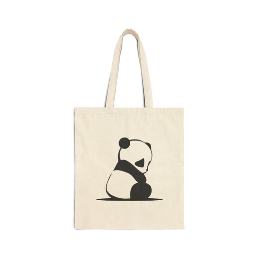 Cute Sad Panda Cotton Canvas Tote Bag