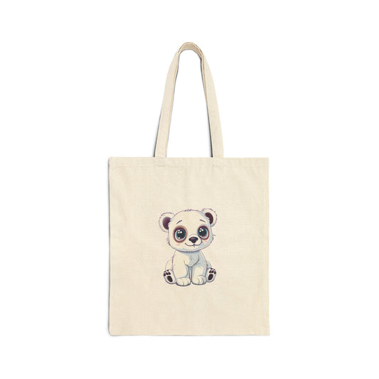 Baby Polar Bear Cotton Canvas Tote Bag