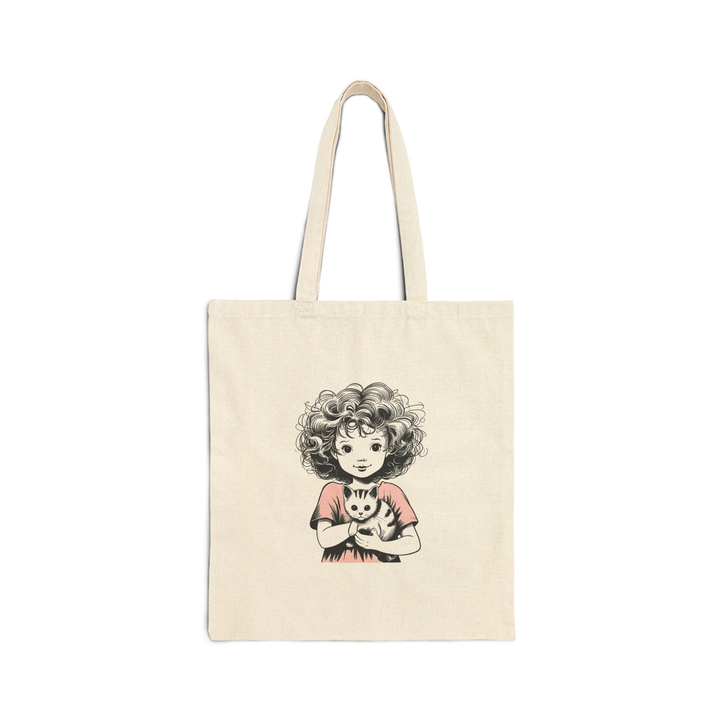 Cute Love Cotton Canvas Tote Bag