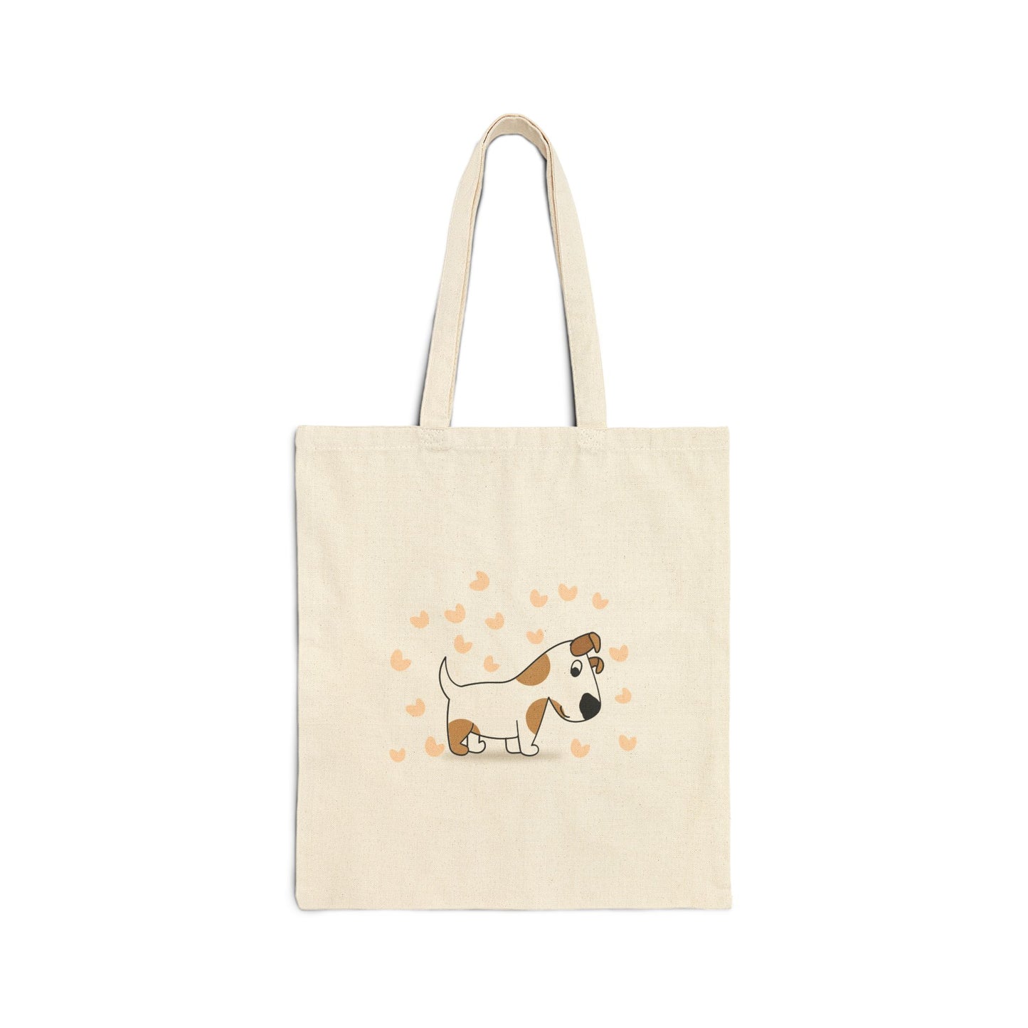 Cute Dog Love Cotton Canvas Tote Bag