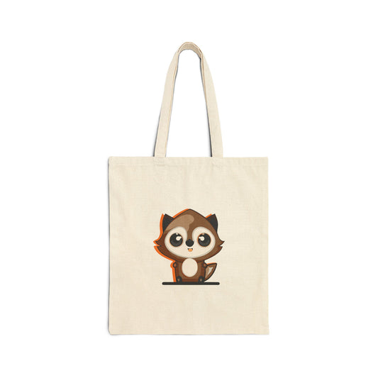 Cute Raccoon Cotton Canvas Tote Bag